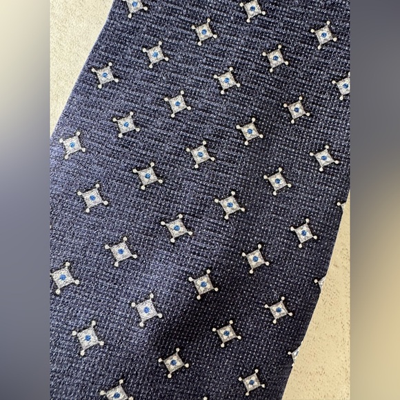 Alexander Julian Other - Alexander Julian Colours Navy Geometric Diamond Pattern Silk Tie